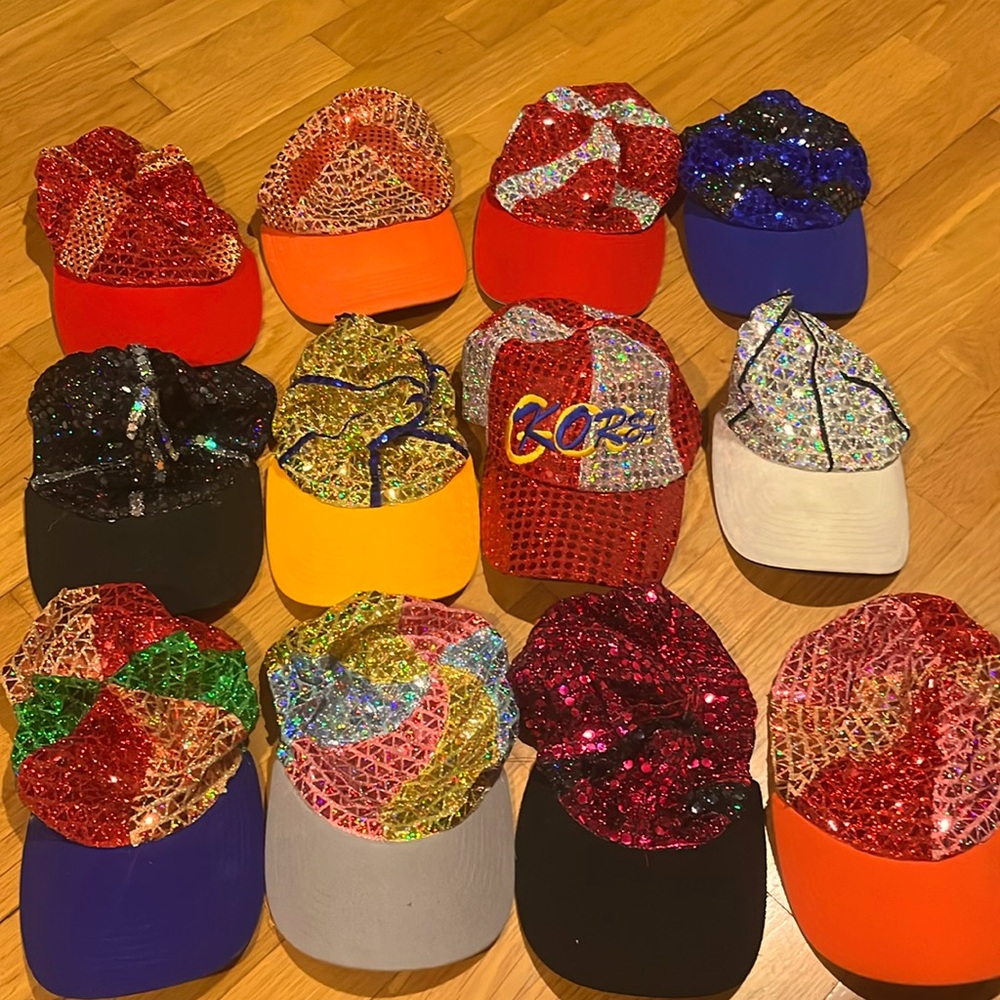 Go Korea Sparkle Glitter Baseball Caps OS